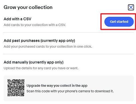 Novas ferramentas para vendedores de cartas colecionáveis: carregamento de  arquivo em formato CSV (CVS Upload) e Guia de preço (Price Guide)