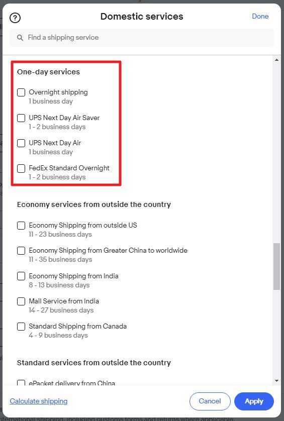 Handling time & estimated delivery dates