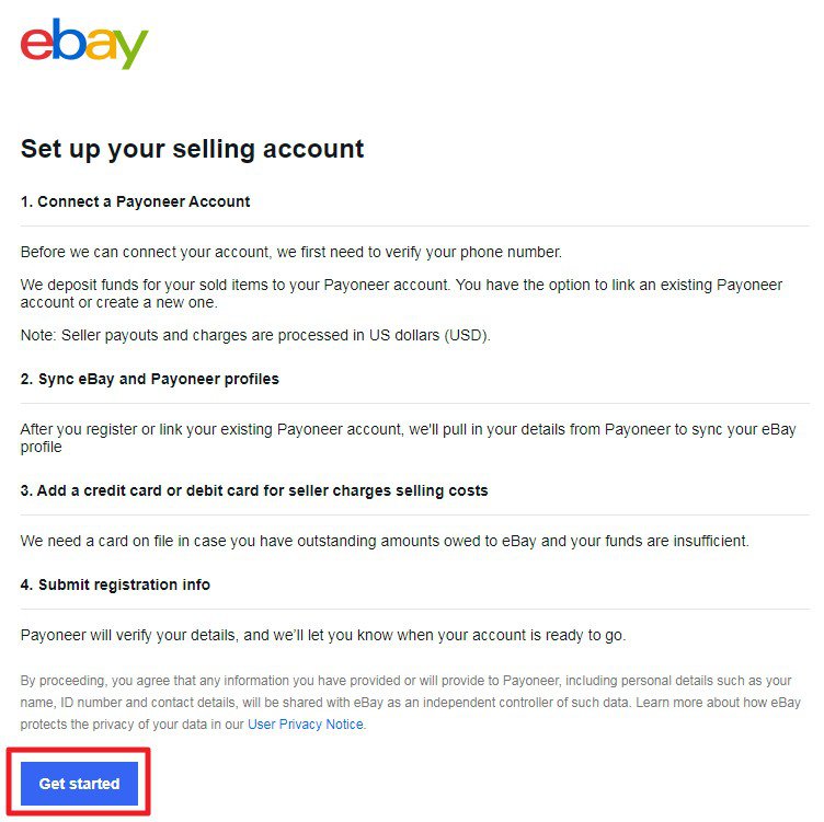 Creating a Sellers Account with