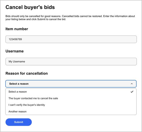 How to cancel bids and manage bidders (2023)