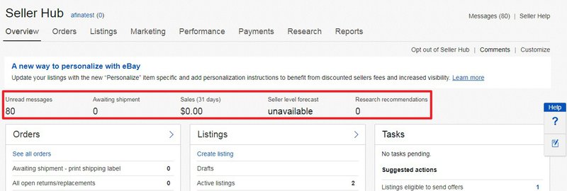 Monitoring your business in Seller Hub