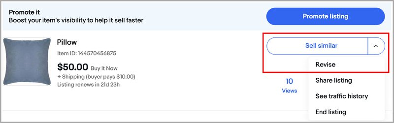 What Does Revise Listing Mean On Ebay