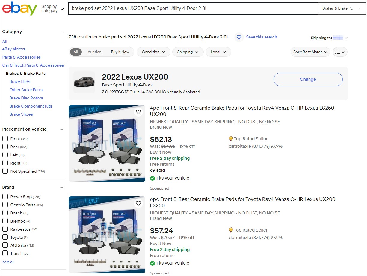 eBay Guaranteed Fit program